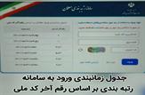جدول زمانبندی ورود به سامانه رتبه بندی معلمان بر اساس رقم آخر کد ملی